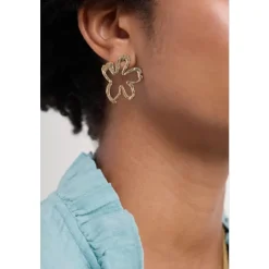 Online Seasalt Cornwall Anneal Gold Tone Flower Earrings Antique Brass