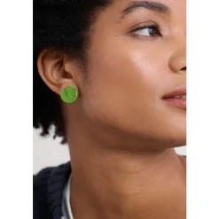 Online Seasalt Cornwall Ballowall Circle Stud Earrings Light Dill