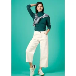 Hot Seasalt Cornwall Barnes Wide Leg Crop Jeans Ecru