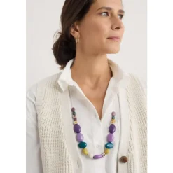 Outlet Seasalt Cornwall Bodinnar Beaded Necklace Orchid Damson Mix