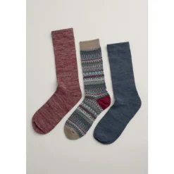 Online Seasalt Cornwall Box of 3 Fair Isle Men's Bloomin Good Socks Penpont Mix