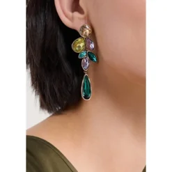 Discount Seasalt Cornwall Brilliance Brass Cluster Drop Earrings Orchid Multi Mix
