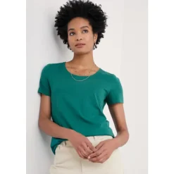 Hot Seasalt Cornwall Camerance T-Shirt in GOTS-Certified Organic Cotton Pine Shoots