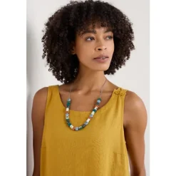 Clearance Seasalt Cornwall Collan Beaded Necklace Bittersweet Dill Mix
