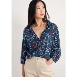 Discount Seasalt Cornwall Embrace 3/4 Sleeve Jersey Shirt Painters Garden Mix