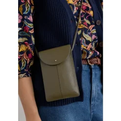 Hot Seasalt Cornwall Fen Leather Phone Bag Rich Olive