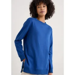 Discount Seasalt Cornwall Genni Organic Cotton Longline Sweatshirt Ink