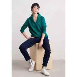 New Seasalt Cornwall Knot Berry Shawl Neck Sweatshirt Dark Wreckage