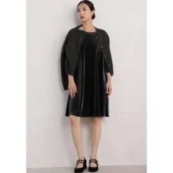 Best Seasalt Cornwall Mahonia Velvet Shift Dress Onyx