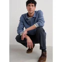 Outlet Seasalt Cornwall Men's Artist's Linen Shirt Vintage Indigo