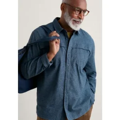 Hot Seasalt Cornwall Men's Chandlery Flannel Overshirt Squall