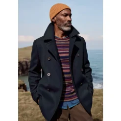 Online Seasalt Cornwall Men's Channel Wool Blend Coat Inkwell
