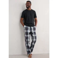 Discount Seasalt Cornwall Men's Connerton Pyjama Trousers in GOTS-Certified Organic Cotton Flannel Alpine Maritime