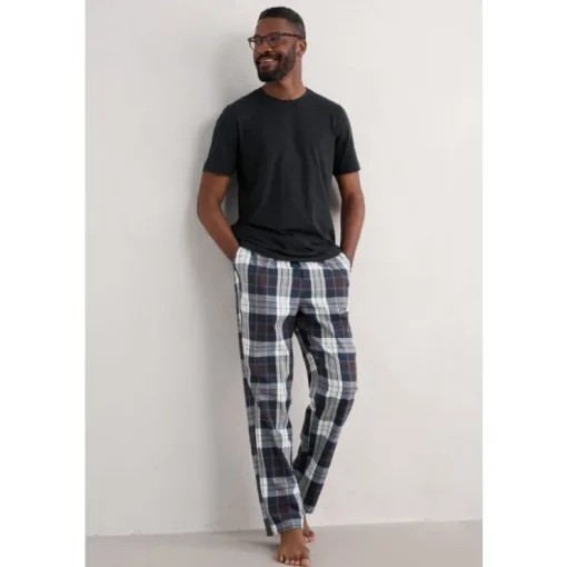 Discount Seasalt Cornwall Men's Connerton Pyjama Trousers in GOTS-Certified Organic Cotton Flannel Alpine Maritime