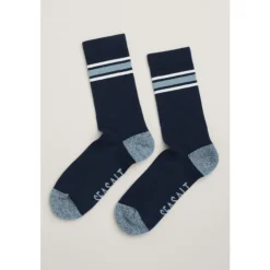 Outlet Seasalt Cornwall Men's Cushioned Crew Socks Kewer Chalk Shallows