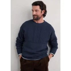 Discount Seasalt Cornwall Men's Forestay Knitted Jumper Maritime