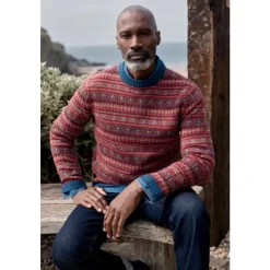 Best Seasalt Cornwall Men's Halyard Fair Isle Jumper Hummock Acer