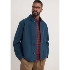 Discount Seasalt Cornwall Men's Ivo Brushed Cotton Worker Jacket Maritime