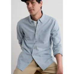 Outlet Seasalt Cornwall Men's Jenken Oxford Shirt in GOTS-Certified Organic Cotton Hydrangea