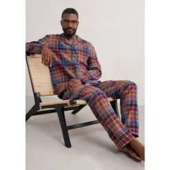 Clearance Seasalt Cornwall Men's Netter Checked Flannel Pyjama Set Root Cellar Multi