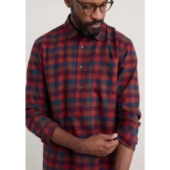 Discount Seasalt Cornwall Men's Organic Cotton Thomas Street Shirt Knickpoint Dark Hellebore