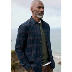New Seasalt Cornwall Men's Shoreman Cord Shirt Long Ships Bitter Cocoa
