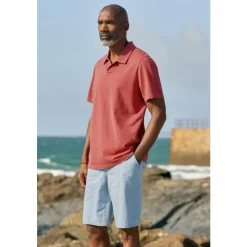 Online Seasalt Cornwall Men's Treve Organic Cotton Polo Dark Balsam