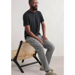 Sale Seasalt Cornwall Men's Trevothen Short Sleeve Pyjama Set Raven Monoprint