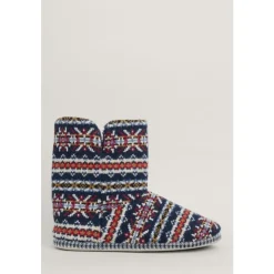Outlet Seasalt Cornwall Northaway Men's Fair Isle Fleece Lined Slipper Boots Hillfort Multi