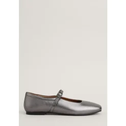 Clearance Seasalt Cornwall On The Wing Leather Ballet Shoes Pewter
