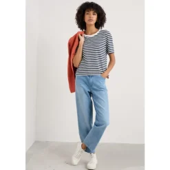 Fashion Seasalt Cornwall Penwith Organic Cotton Straight Leg Jeans With Stretch Light Wash Tide