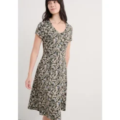 New Seasalt Cornwall Pier View Jersey Dress St Eia Campions Nori
