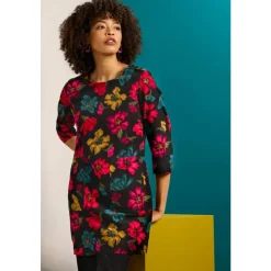 Online Seasalt Cornwall Port Gaverne Needlecord Tunic Camellia Collage Onyx
