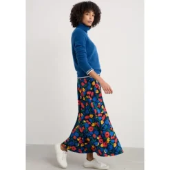 Discount Seasalt Cornwall Rose A-Line Skirt Zennor Blooms Maritime Mix
