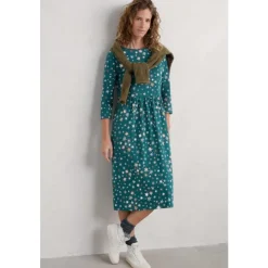 Outlet Seasalt Cornwall Sea Strewn Midi Dress Snow Stars Dark Wreckage