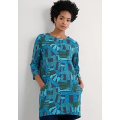 Clearance Seasalt Cornwall Shore Foraging Tunic in GOTS-Certified Organic Cotton Jersey Cornish Stones Maritime