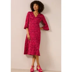 Sale Seasalt Cornwall Starry Night Satin Midi Dress Mirrored Floral Dahlia