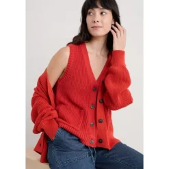 Fashion Seasalt Cornwall Swanpool Ribbed Knitted Vest Tomato