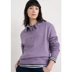 Sale Seasalt Cornwall Tamar Organic Cotton Jersey Sweatshirt Echium