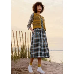 Best Seasalt Cornwall Tresco Abbey Yarn-dye Shirt Dress Clover Onyx Chalk