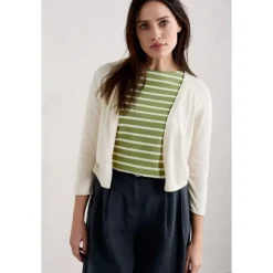 Best Seasalt Cornwall Vanessa Knitted Cardigan in GOTS-Certified Organic Cotton Chalk