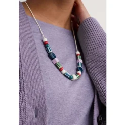 Discount Seasalt Cornwall Vervain Mixed Ceramic Bead Necklace Whin Stripe Island Mix