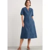 Fashion Seasalt Cornwall Wightwick Midi Dress Mid Indigo Wash