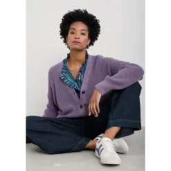 Best Seasalt Cornwall Winding Creek Organic Cotton Knit Cardigan Echium