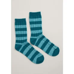 Hot Seasalt Cornwall Women's Bloomin Good Socks Late Light Maritime Twist