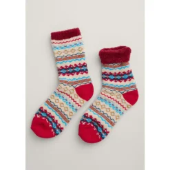 Clearance Seasalt Cornwall Women's Cabin Socks Harlyn Crimson